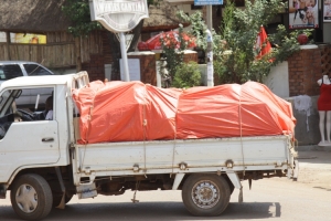 MP Kawuma's wife packed all her belongings on a truck.