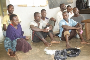 Opium Drug dealers paraded before cameras at Entebbe Police Station.