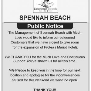 Spennah Beach Shuts Down.