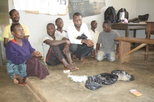 The opium dealers paraded at Entebbe Police Station.