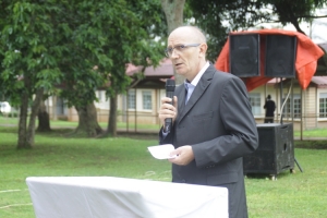 Dr. Loro Antonio speaks during the Ground breaking ceremony.
