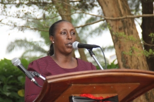 Hon. Rose Tumusiime delivering her key note address.
