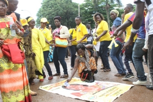 Hon. Tumusiime supporters causing stampede at Parliament.