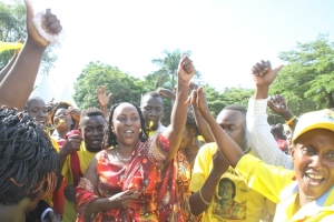 MP Tumusiime flying high with her supporters.
