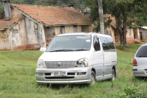 The white Toyota El grand impounded at Entebbe Police Station.