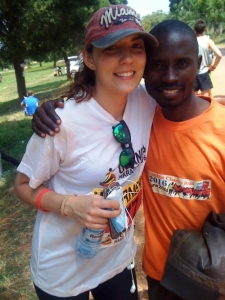 Child Welfare Ministry Boss Sam Batambira tight marking Zungu Babe.