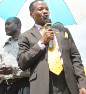 Kirumira Charles campaigning during the party primaries.