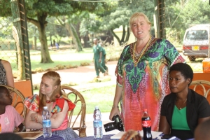 Madeline's mum Rosanne Stuart (standing) speaking on her behalf.