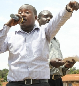 Ndayisenga Bumali campaigning during the party primaries,