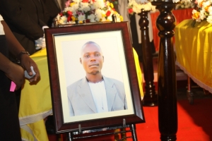 Patrick Businge's casket.