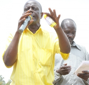 Semanda Kyeyune campaigning during the party primaries.