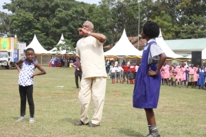 Fagil Mandy engaged the Primary School pupils in an exercise session.