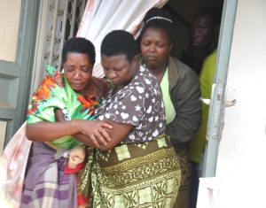 Late Billy's Mum (left) in tears.