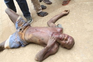Sembooze oozing blood on the ground at Abaita Ababiri police post.
