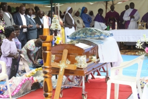 Sister Nakato's casket.