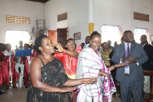 Hon. Tumusiime held the thanks giving mass at St. Anthony's Church in memory of her late mum Mary Bikaako who passed two years ago.