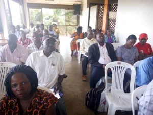 Some of the Kitooro Taxi Park traders during the consultative meeting with Municipal Council officials.