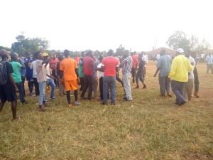 The match was called off after Rowdy fans disrupted and caused chaos on the pitch.