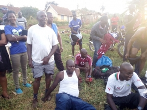 Senior Police officers sweating plasma like hell after losing 3-1 to their Juniors.