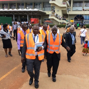 Gen. Katumba shares a moment with Eng. Ayub Sooma.