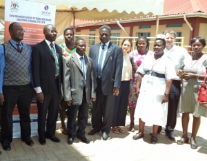 Health Ministry Commissioner For Disability and Rehabilitation project, Dr Stanley Bubukire(C) At The Launch Of Entebbe Hospital Sensory Center(By PEACOCK KAWEESA)