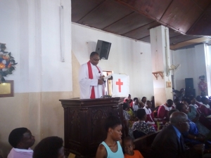 Rev. Emmanuel Ssewanyana appealed to the St. John's congregation for support towards the completion of the church.