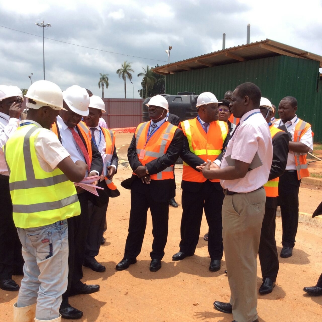 Works State Minister Gen. Katumba Wamala inspects the ongoing works at Entebbe International Airport.