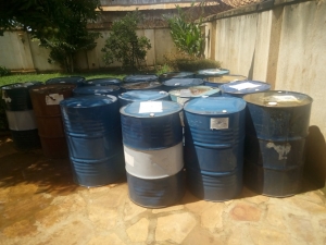 20 drums containing Toluene chemical where unearthed.