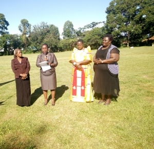 Hon. Rose Tumusiime (second from left) urged organisations and institutions to establsih day care centres to help their female employees.