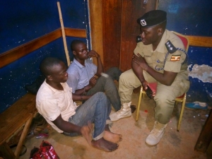 OC Mpala Joseph Sekitoleko grills the two thugs.