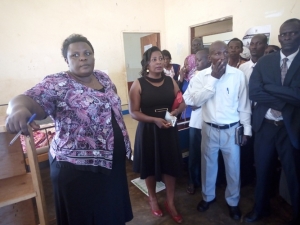 RDC Kirabira (L) fired the Kasanje Health Centre Lab Technician over Absenteeism.
