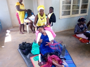 Sseninde Foundation Guild President Clemence Sentabile acquired skills in hair dressing.