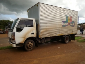 The Stolen Cargo truck at Mpala Police Station.