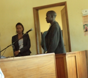 Acquitted Ruth Kojo and her co-accused Alex Michael Maringa in court on Tuesday. 
