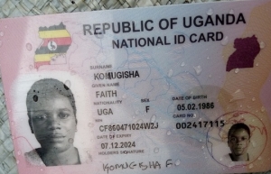 Faith Komugisha's National ID.