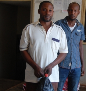 Jailed LC1 boss-Hakim Kizza and property master Richard Serwadda who duped Shs 50m from Aisha Muhammed