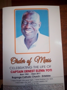The Late Ernest Yoti died aged 65 years.