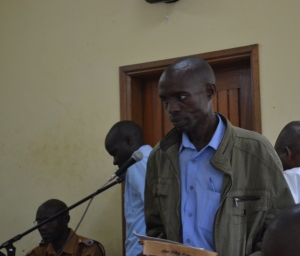Convicted Musa Mutungi and Ronald Mujuni who is on run after jumping court bail freeze in the court dock recently