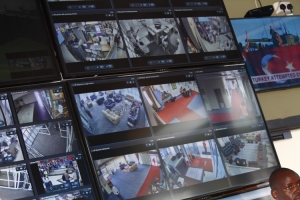 High tech cameras in the newly established Emergency Operations Center.