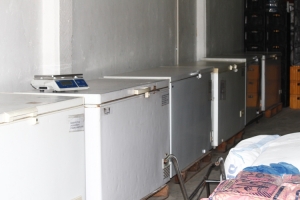 refrigerators at the modern store room building.