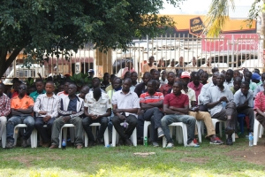 Boda Boda riders during the meeting. Mayor Kayanja warned against having reckless sex.