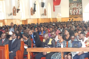 Bugonga Catholic Church was parked to capacity .