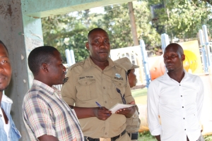 Community Policing officer Tenywa Johnson presided over the elections.