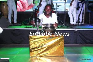 Irene Nakalembe poses for photo moments with her prizes at the 19th hole.