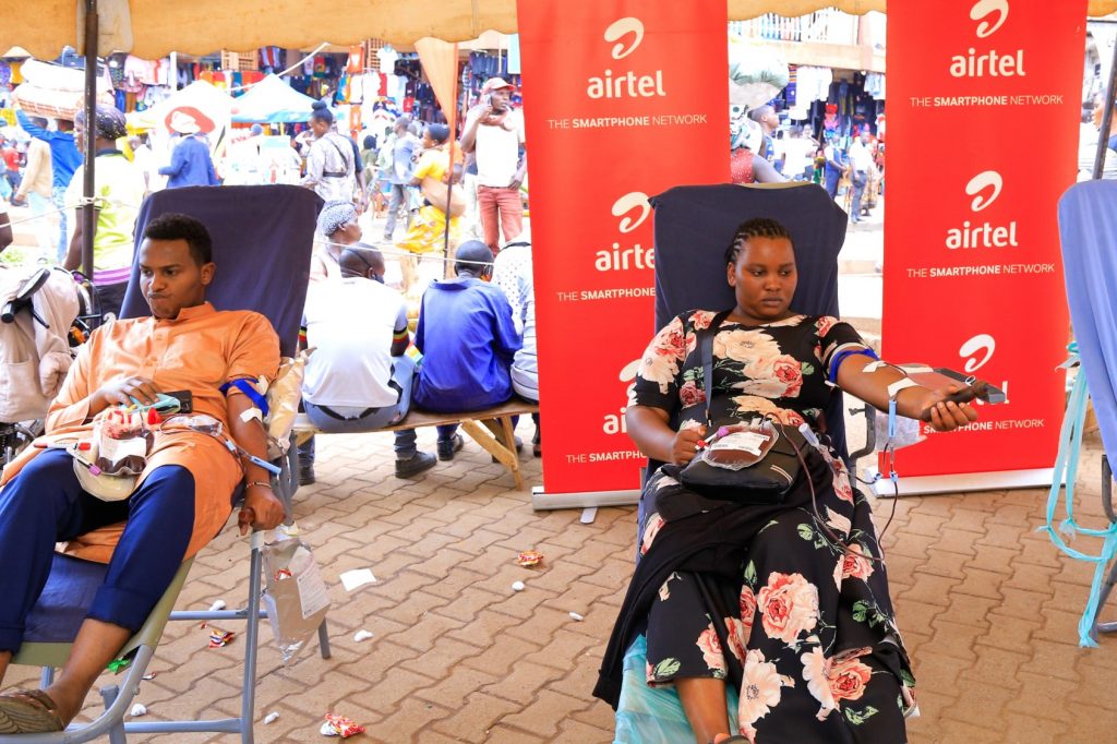 Members of the public and customers during the blood donation drive