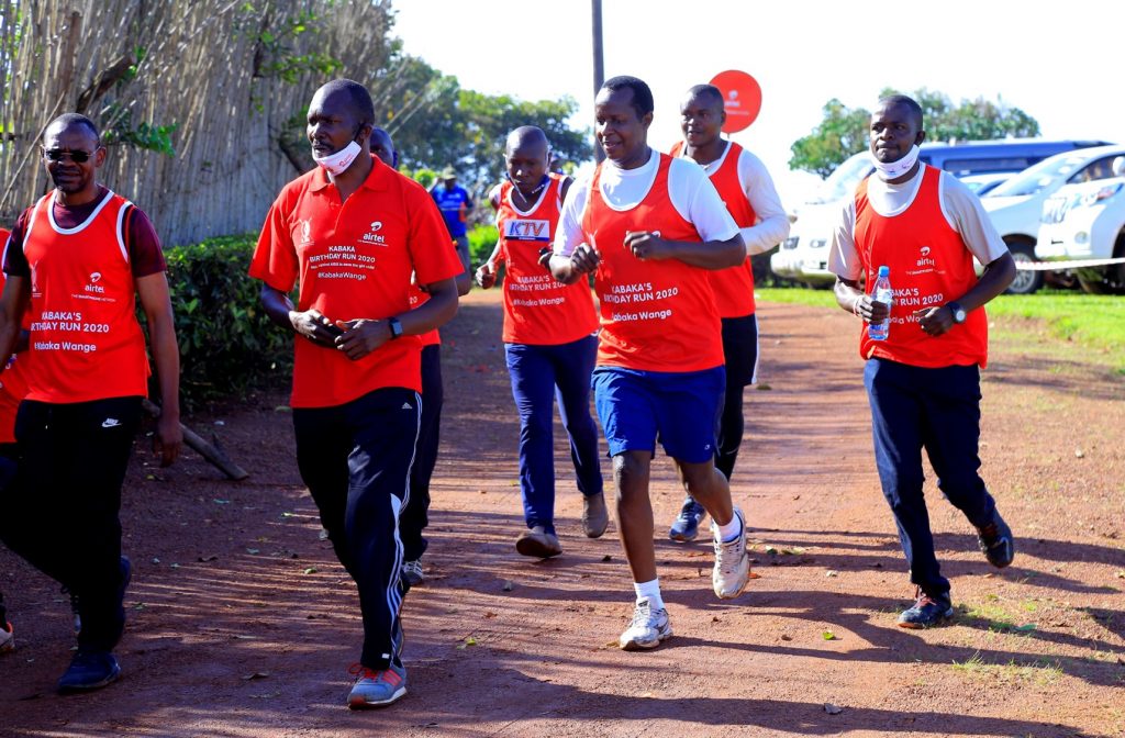 Some of the runners including Prince Wasajja taking part in the Kabaka Birthday Run