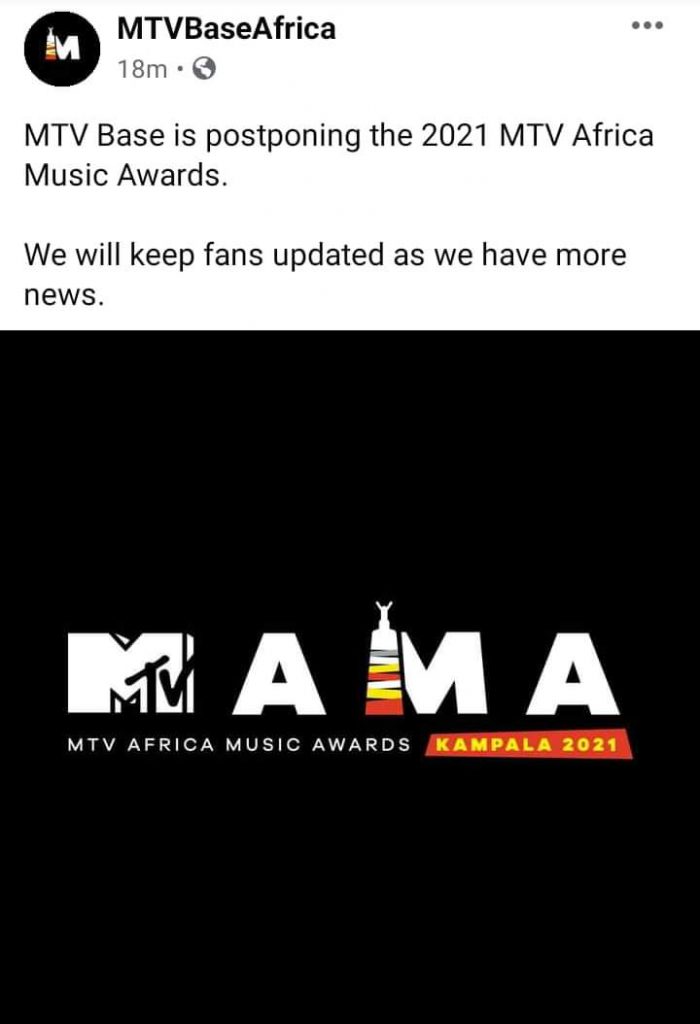 Uganda, MTV Postpone Africa Music Awards Ceremony