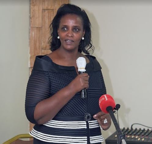 Ms. Susan Muhwezi, the UTB Board Vice-Chair and Chairperson of Uganda Hotels Owners Association speaking at the launch of a refresher course for the 12 EAC-certified hotel assessors at Protea Hotel, Entebbe on Tuesday (PHOTO/Nelson Mandela).