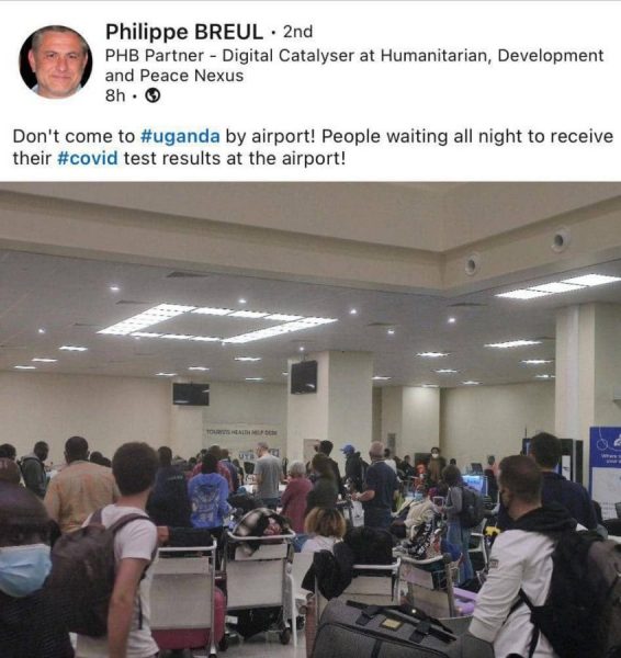 Chaos at Entebbe Airport as Gov’t Enforces Mandatory COVID-19 Testing  