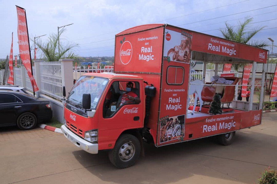 The trucks after being flagged off during the launch of the Coca-Cola Christmas caravan